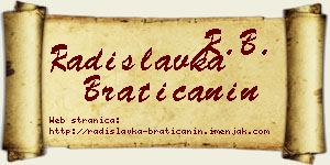 Radislavka Bratičanin vizit kartica